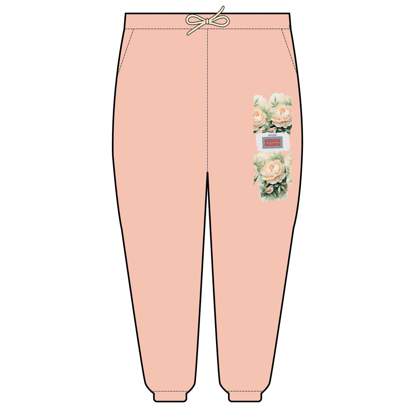 Dejavu FLower - Unisex or Couple Floral Fleece Sweatpants for Comfort & Style