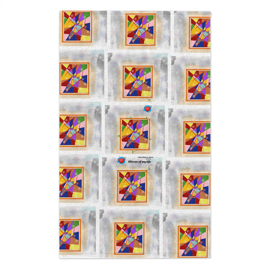 Colorful Abstract Rally Towel - 11x18 - Perfect for Sports Fans and Outdoor Events - " Mirrorof of My Life "