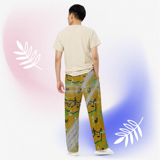 " My Cat in Multiverse 230425 "-  All-over print unisex wide-leg pants